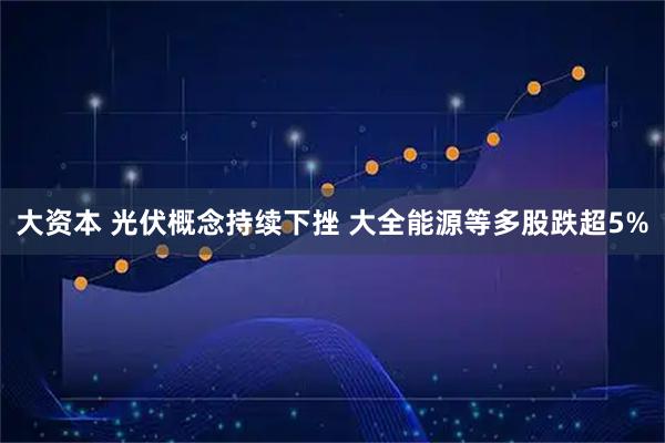 大资本 光伏概念持续下挫 大全能源等多股跌超5%
